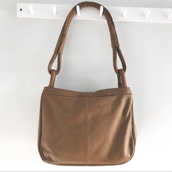 Gabay | Woven Leather Shoulder Bag Taupe w/Gold Orb - Picture 2 of 8